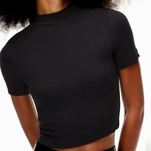 Babaton Ribbed Mock-Neck T-shirt